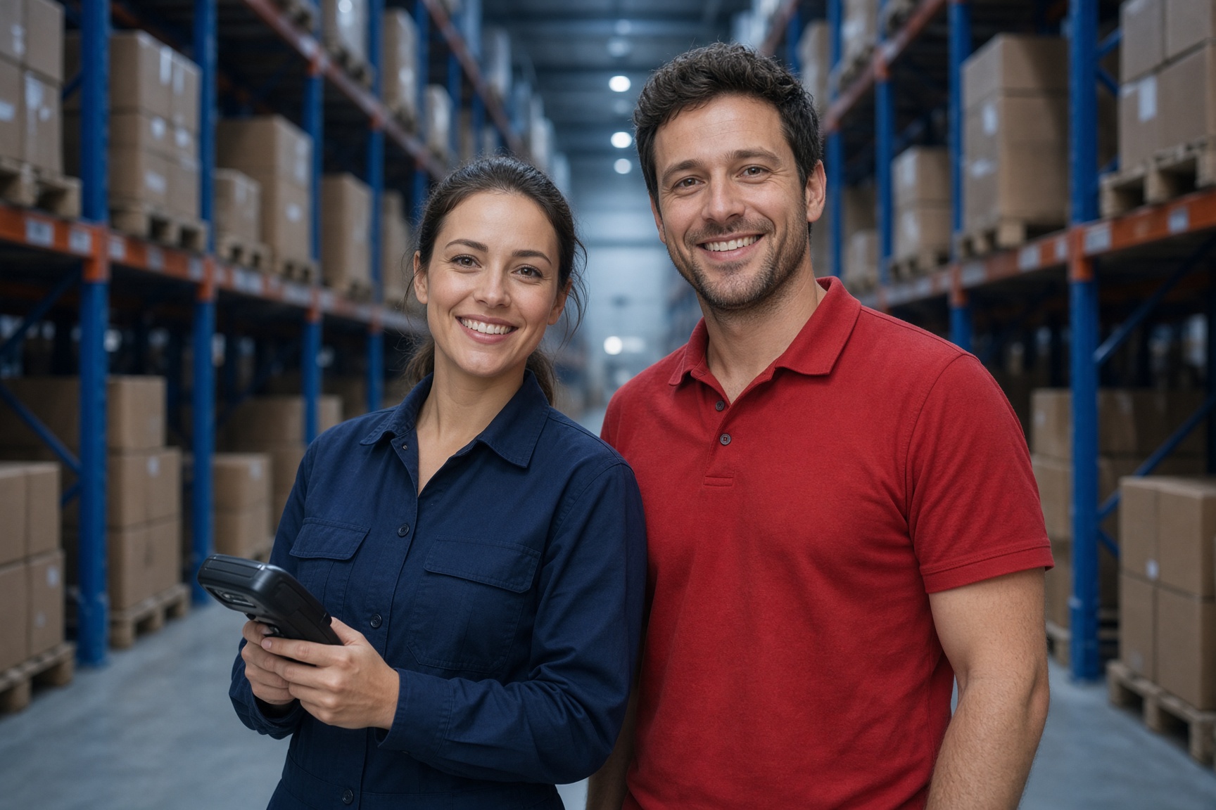 ULD-Team mit Scanner im Fulfillment-Lager Hamburg